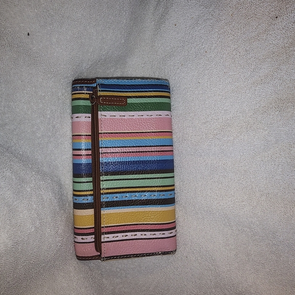 Colorful Striped Fossil Wallet - Picture 4 of 6